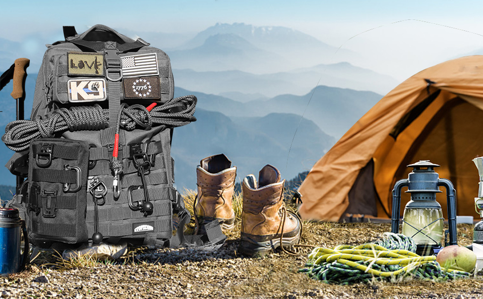 CtopxCone 45L Military Tactical Backpack 3 Day Molle Assault Pack Large Army Bug Out