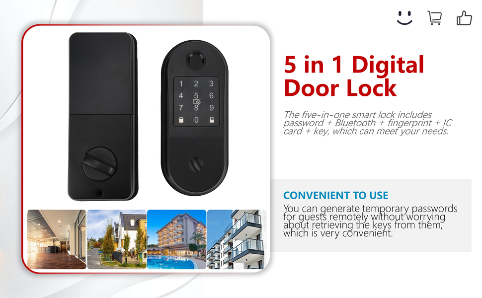 Ring Door Lock, Keyless Entry Door Lock Deadbolt 5in1 Digital Door