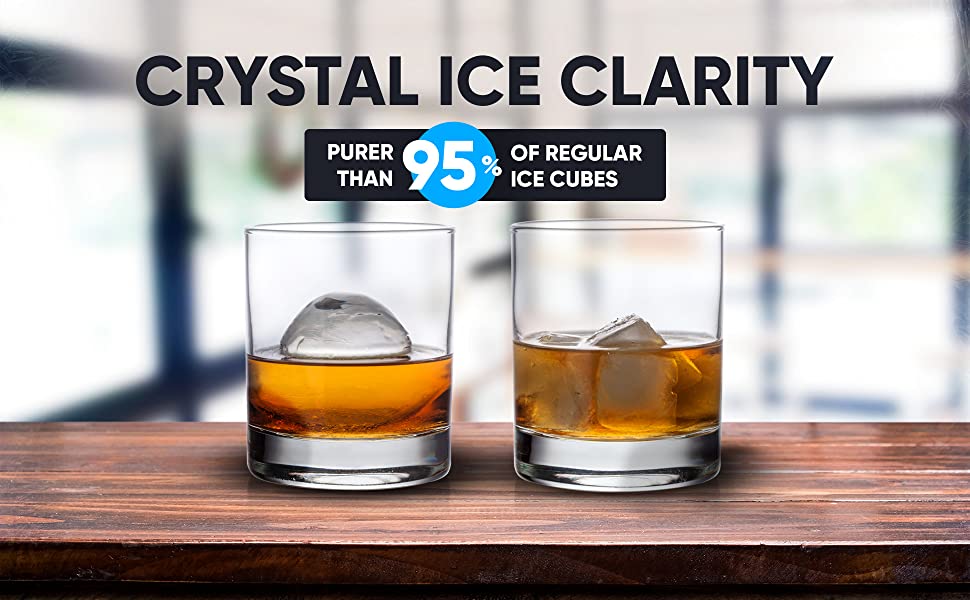 Buy KARP CrystalClear Ice Ball Maker, 2Cavity Large Round Clear Ice