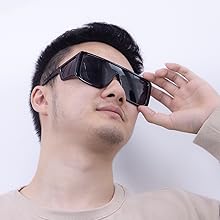 wrap around shield sun block oversized big huge small tiny actor sunglases