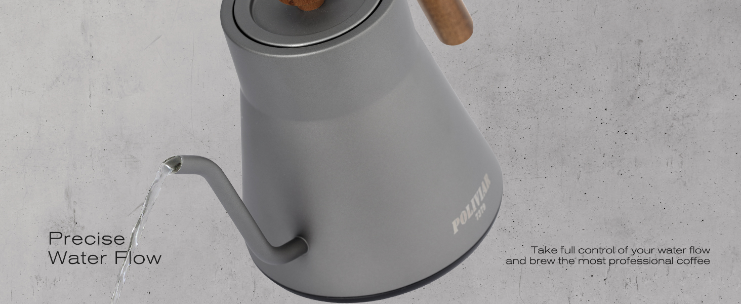 POLIVIAR Electric Gooseneck Kettle, 1200W Electric Tea