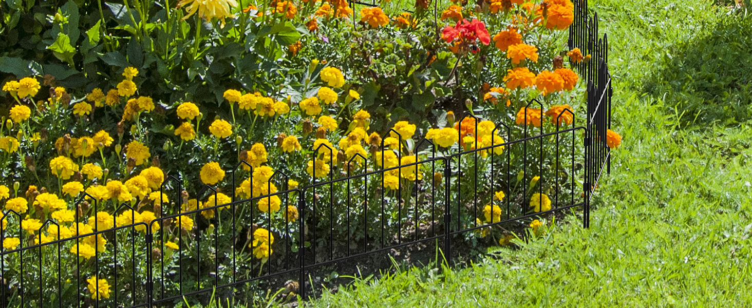 Decorative Garden Fence 7 Pack Rustproof Metal Wire Garden