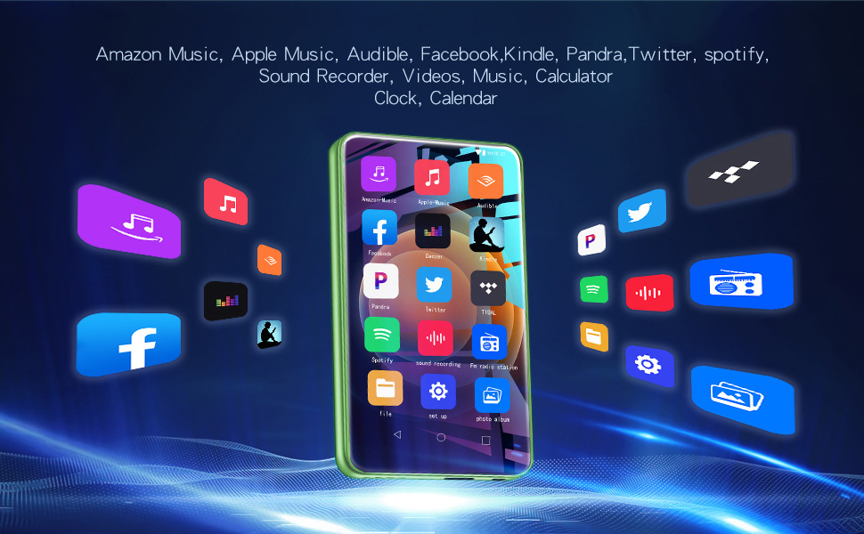 MYMAHDI MP3 Player with Bluetooth and WiFi up to 1TB, 4" Music player Touch Screen