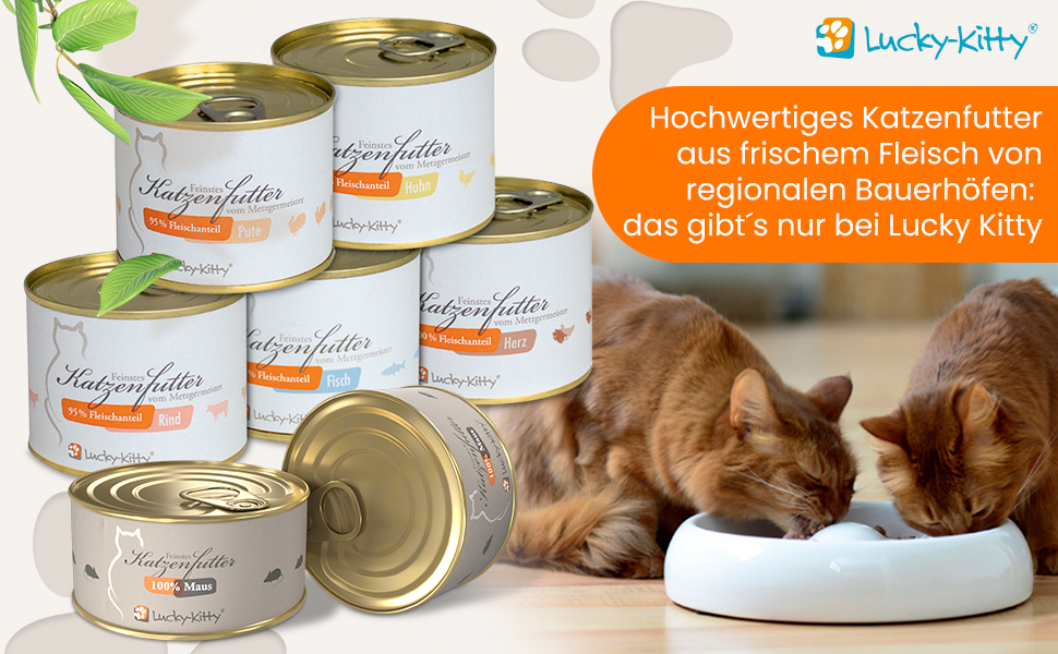 Lucky Kitty Katzenfutter Nass 100 Maus I Beutenahes Katzenfutter ohne Getreide & Zucker I