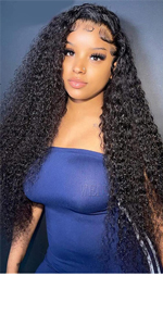 WENYU Kinky Curly 4x4 Lace Front Wigs Human Hair Wig Curly Lace Front Wig Human Hair