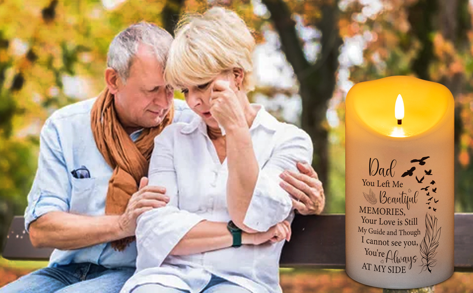 HN HAIINAA Flameless Memorial Candle, Real Wax LED Light