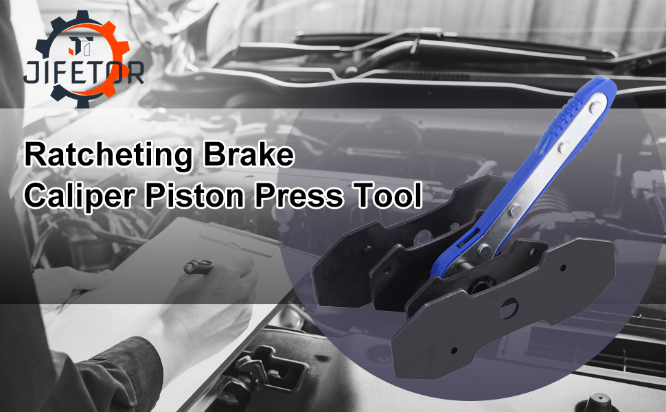 JIFETOR Brake Caliper Press Tool, 360 Degree Swing Ratchet