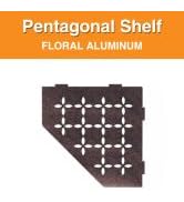 Schluter Pentagonal Corner Shelf for Tiled Walls - Floral Design, Aluminum Material, Bronze Finis...