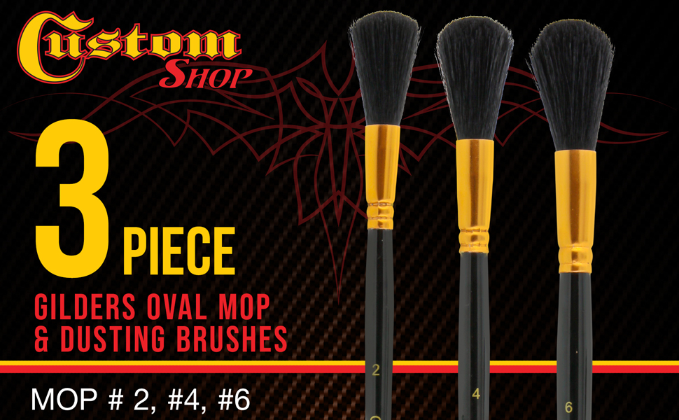 Custom Shop 3 Piece Gilders Oval Mop & Dusting Brushes