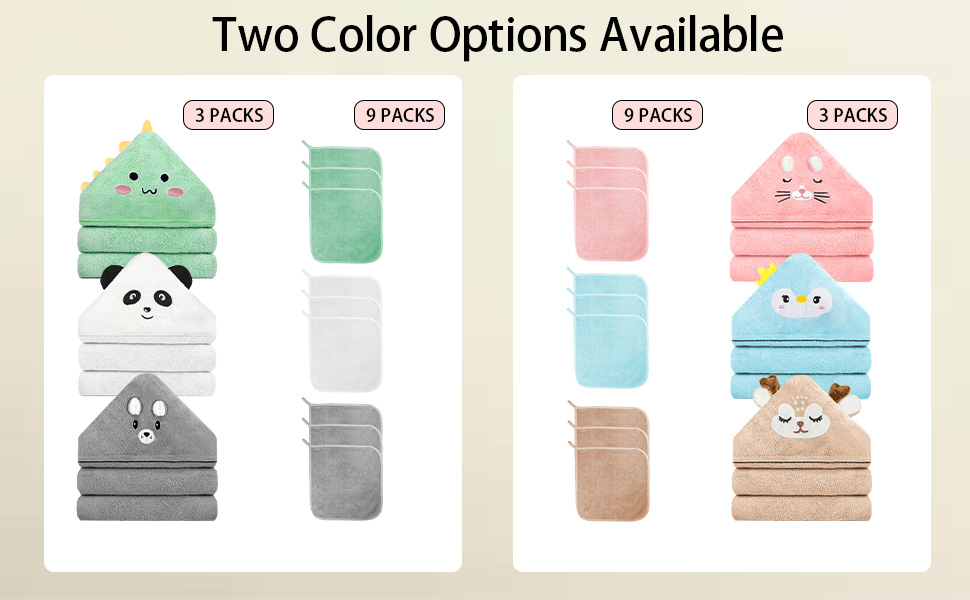 Hooded baby towels for girls and boys