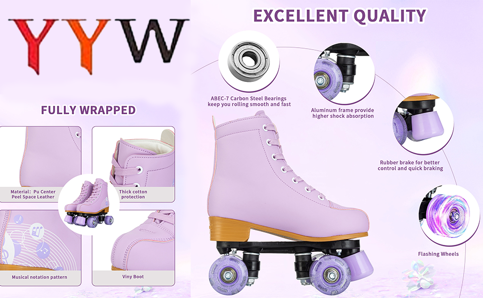 【くらやえみ】Roller Skating 【正規品】 JOJOLAM Classic High Top Roller Skates with LED Light up