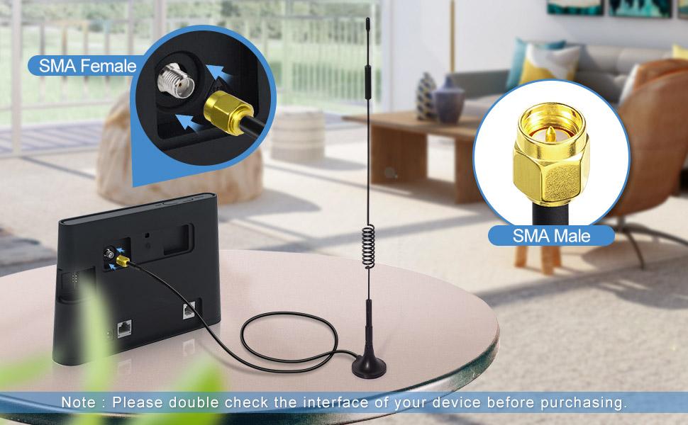 Bingfu 4G LTE Antenna SMA Male Aerial 7dBi Base MIMO Antenna