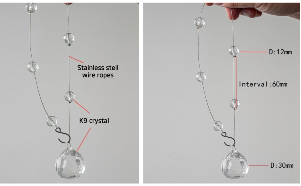 Crystal Glass Bead Curtain Size And Material