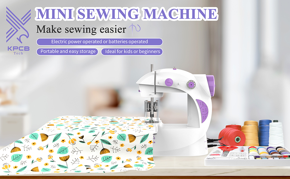 KPCB Tech Sewing Machine with 42pcs Sewing Kit, Mini Sewing Machine