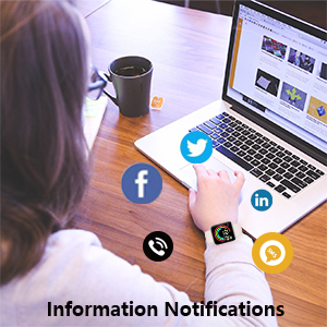 woman using a laptop computer with social media icons