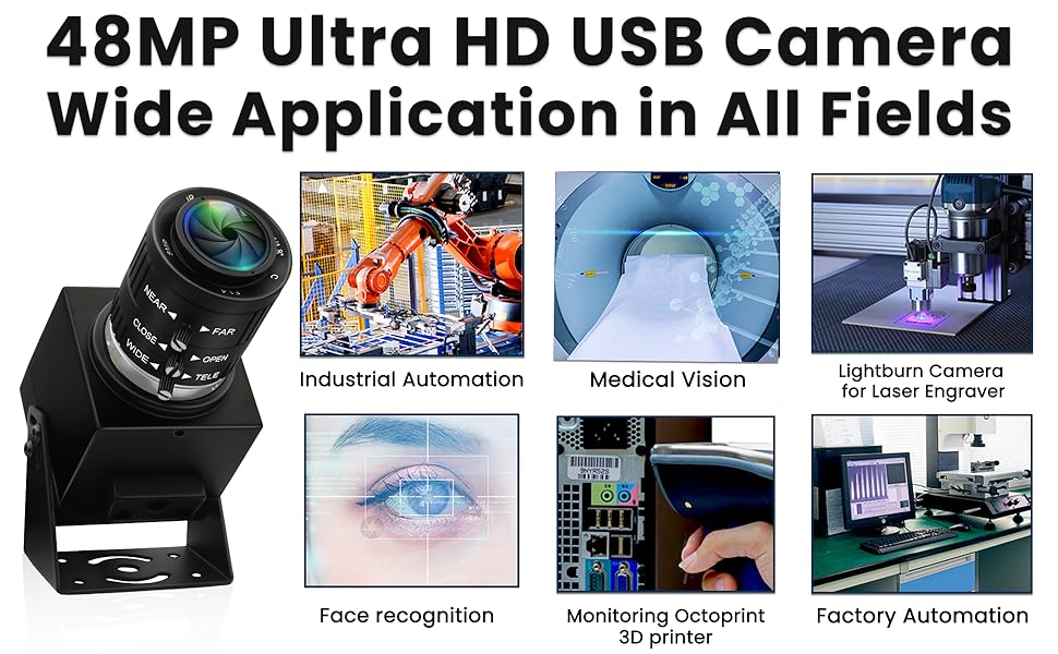 IFWATER USB Camera 48MP cam 8K Ultra HD USB Camera 3.6