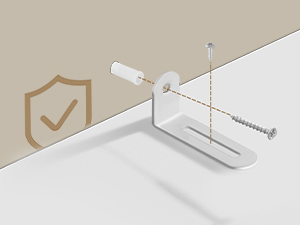 Mehrere Produktbilder zeigen einen weißen, minimalistischen Schreibtischorganisator oder -ständer mit klarem, modernem Design auf weißem Hintergrund.