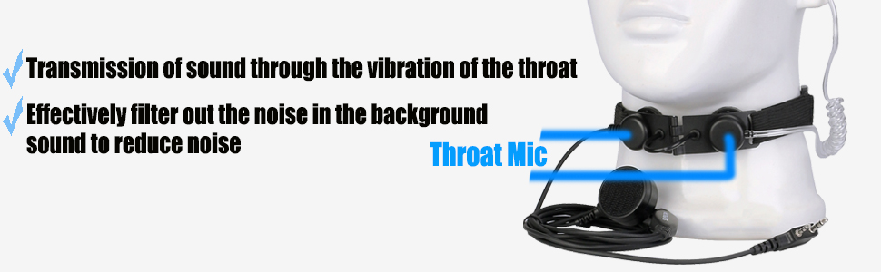 Throat Mic Walkie Talkie Earpiece
