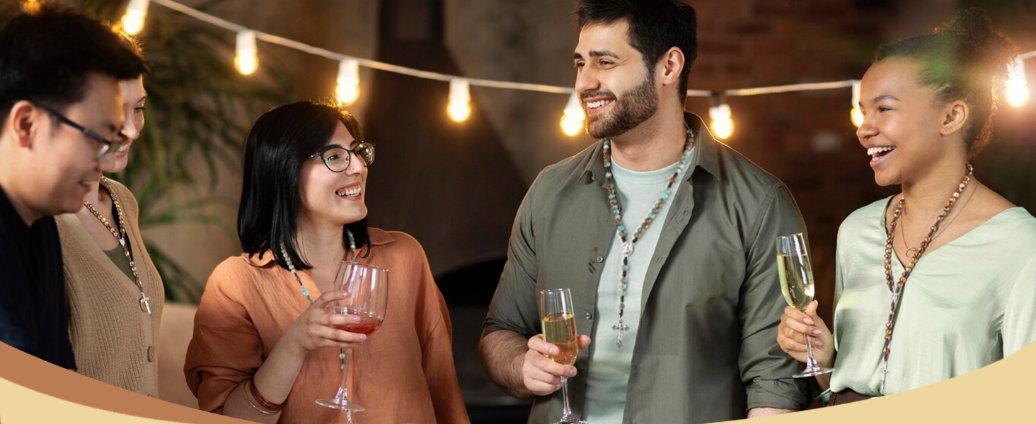 Agate Rosary Beads Catholic Necklace