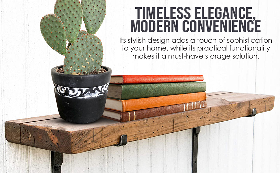 Peaceful Classics Wood Rustic Floating Shelf Wall Mounted