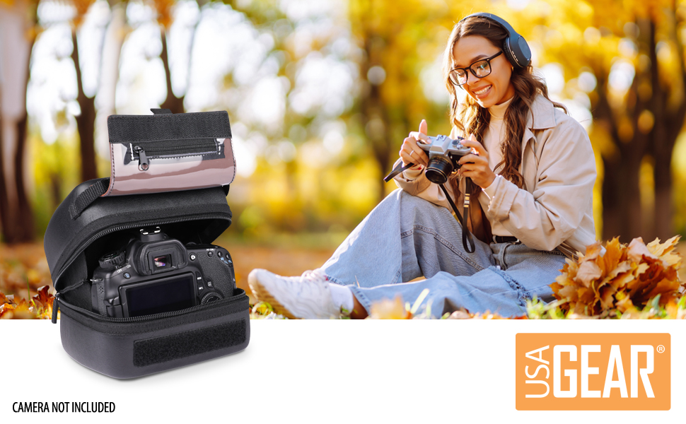 USA Gear Hard Shell DSLR Camera Case with Molded EVA