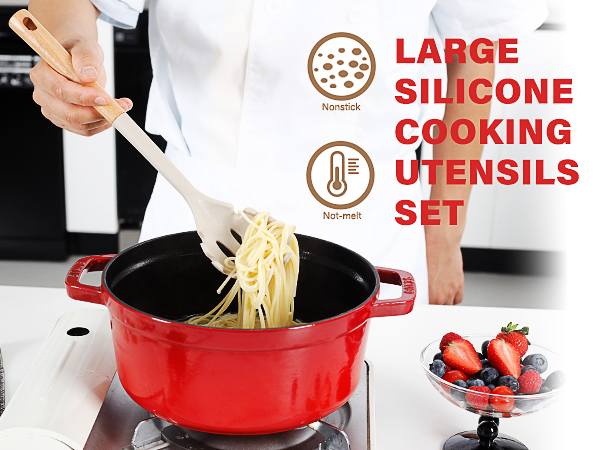 Large Silicone Cooking Utensils Set 