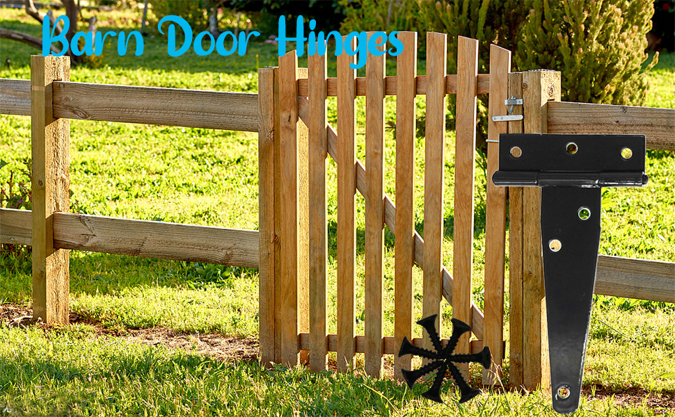 TStrap Hinges 4PCS Gate Hinges Heavy Duty for Wooden Fences, Black