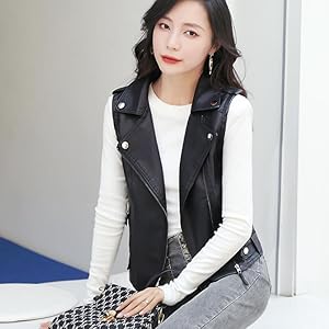 S·E·XproducebyAngromania レディース　本革ベスト 春夏秋冬 本革 ベスト レディース レザーベスト 羊革 ジレベスト