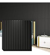 Art3d Slat Wall Panel, 3D Fluted Textured Panel 12-Tile 19.7 x 19.7in. - Black