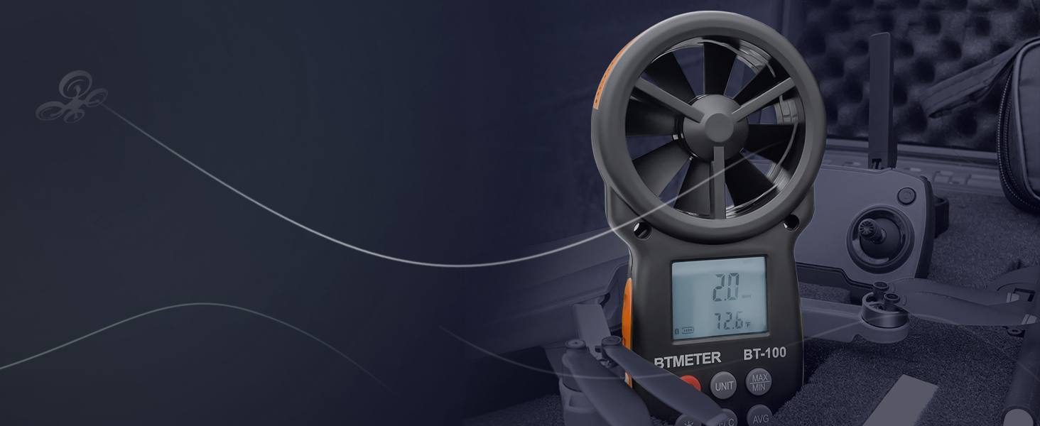 Anemometer BTMETER BT-100 handheld air flow meter cfm hvac wind speed gauge airflow measuring