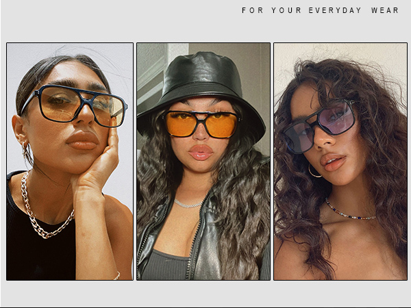 vintage atelier VANLINKER Retro 70s Square Aviator Sunglasses for Women Men