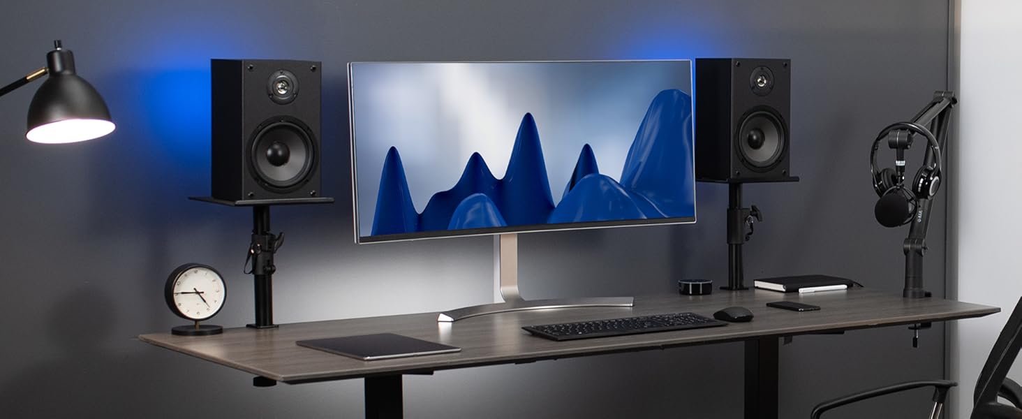 VIVO Clampon Speaker Stand Desk Mount Set, 10 x 9 inch
