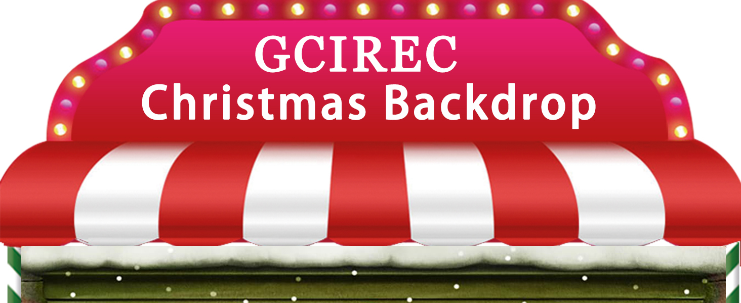 Red and Green Christmas Store Backdrop