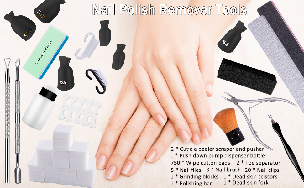 Nail polish remover tools kit for nail art polish remover
