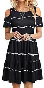 summer dresses for women cold shoulder dress casual dresses pockets cute dress with pockets pleated