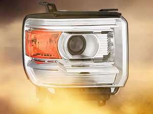 2014-2018 GMC Sierra 1500 2500HD 3500HD Base Headlight Assembly Chrome Housing Amber Reflector Clear Lens