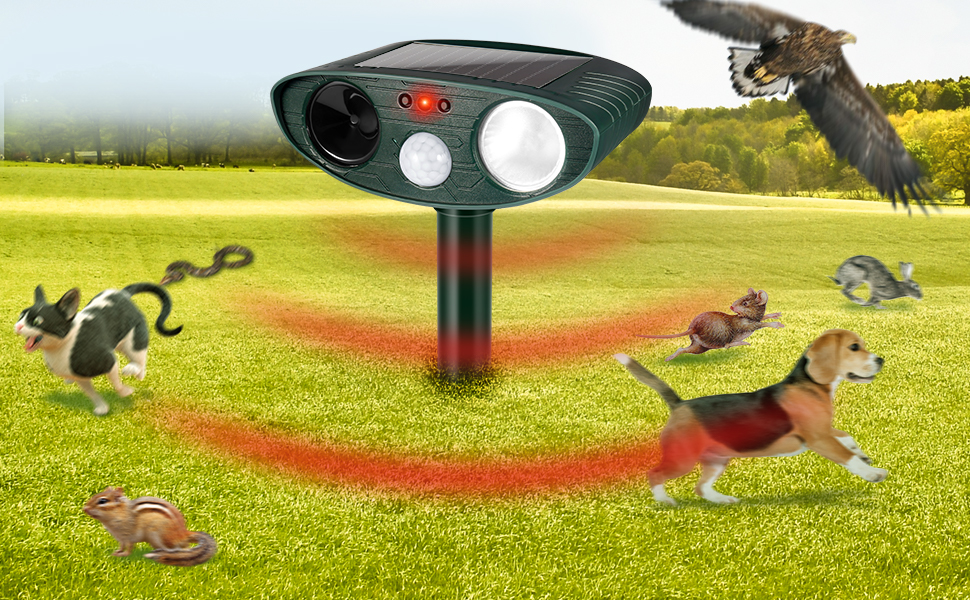 Cat Repellent, Garden Cat Repellent Ultrasonic Animal Repellents, Solar