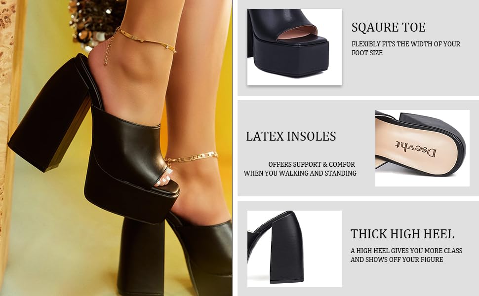 Amazon.com | Dsevht Silver Rhinestones Chunky Platform