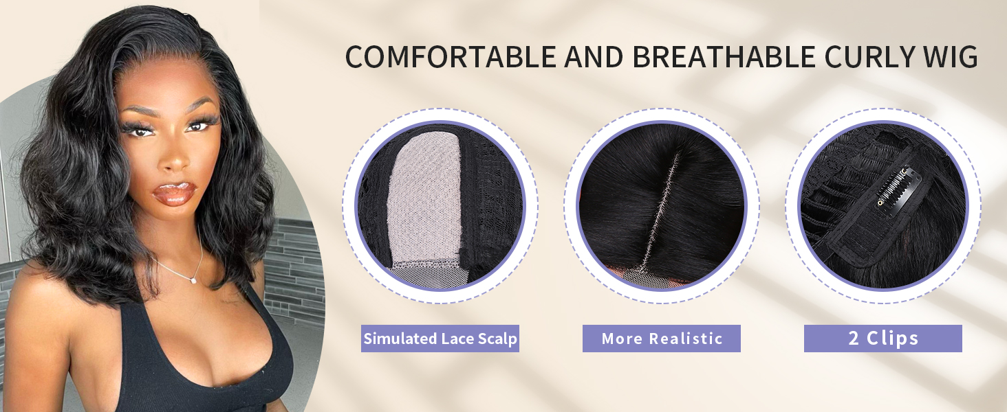 HANNE Lace Part Loose Wavy Curly Wigs for Black Women