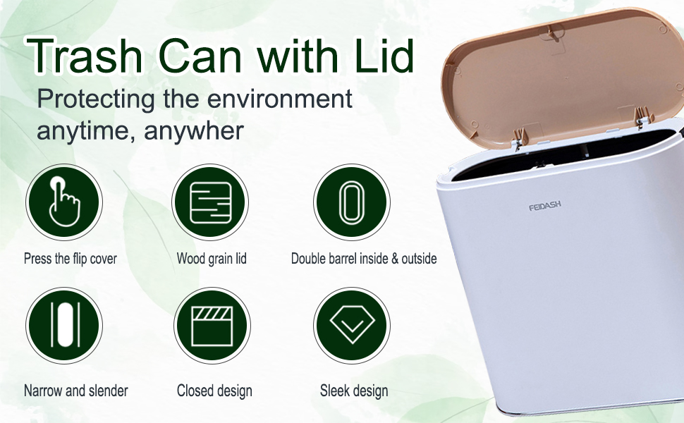 FURN ASPIRE Royal Premium Plastic PressOn Fancy Dustbin For Home