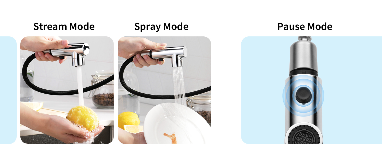 CREA Bar Sink Faucet, Pull Out Kitchen Sink Faucet, 360° Swivel Prep Sink Faucet Small Kitchen