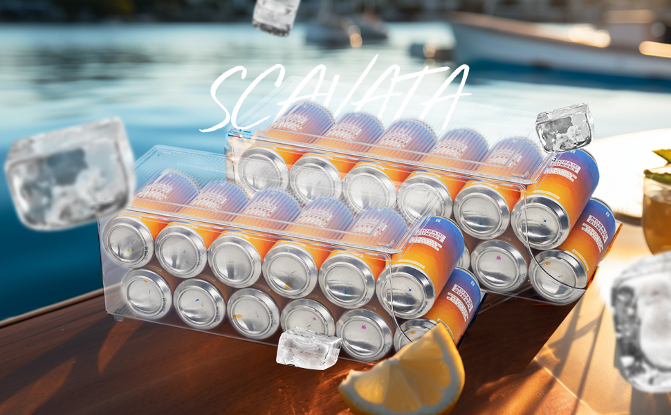 SCAVATA 2 Pack Tall Skinny Can Organizer for Refrigerator