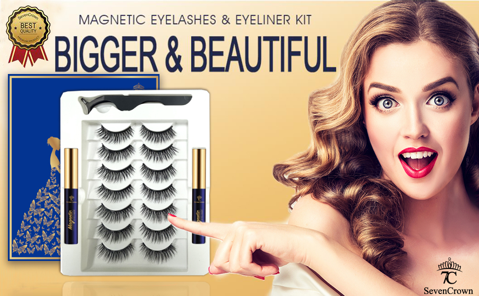 3D Magnetic Eyelashes with Eyeliner Kit 