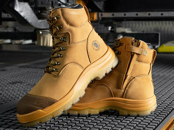 小物 j.o.b leather products Rude Long Light ROCKROOSTER Kimberly Tan 7 inch Zip-sided Steel Toe Leather