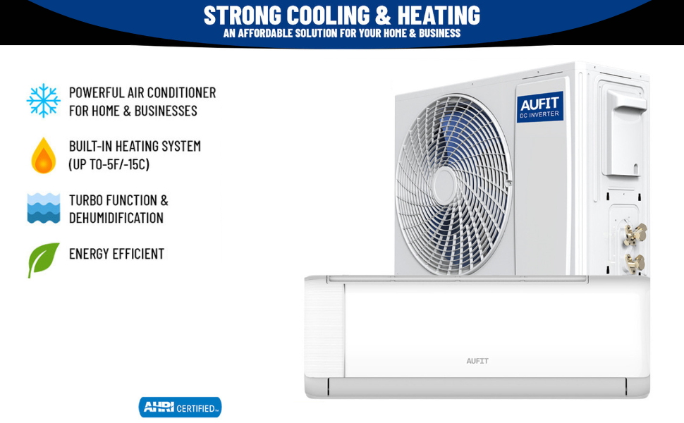 Aufit 18,000 BTU MiniSplit Air Conditioner Ductless Mini