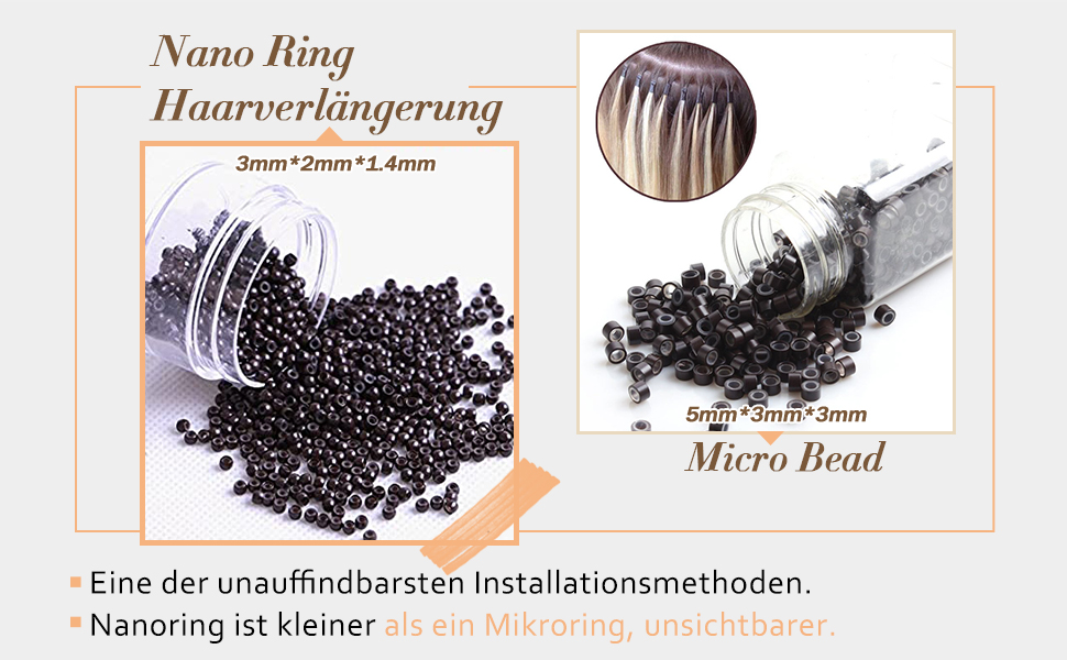 YoungSee NanoRing Extensions, Dark Brown NanoRing Hair Extensions