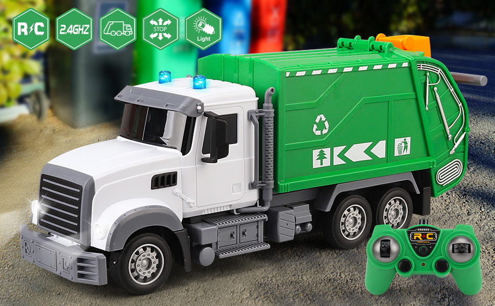 WEMOKA 124 Scale Remote Control Garbage Truck Toys, 6