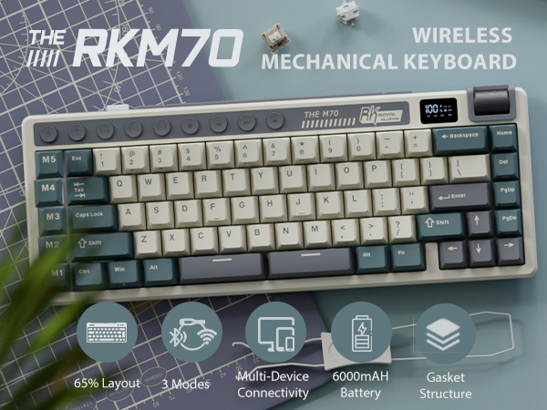 Amazon.com: RK ROYAL KLUDGE M70 Wireless Mechanical Keyboard