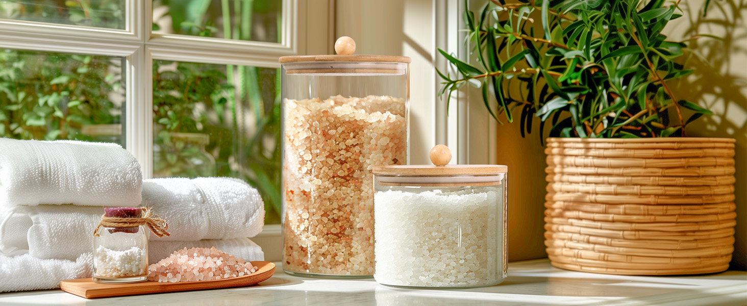 ComSaf Half Gallon Cookie Jar, Large Glass Jar with Lid