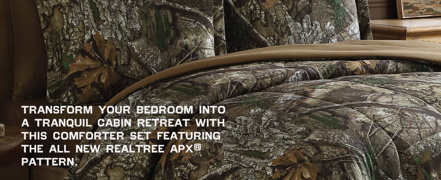 Realtree APX Camo Comforter Set, Super Soft Twin/Twin XL
